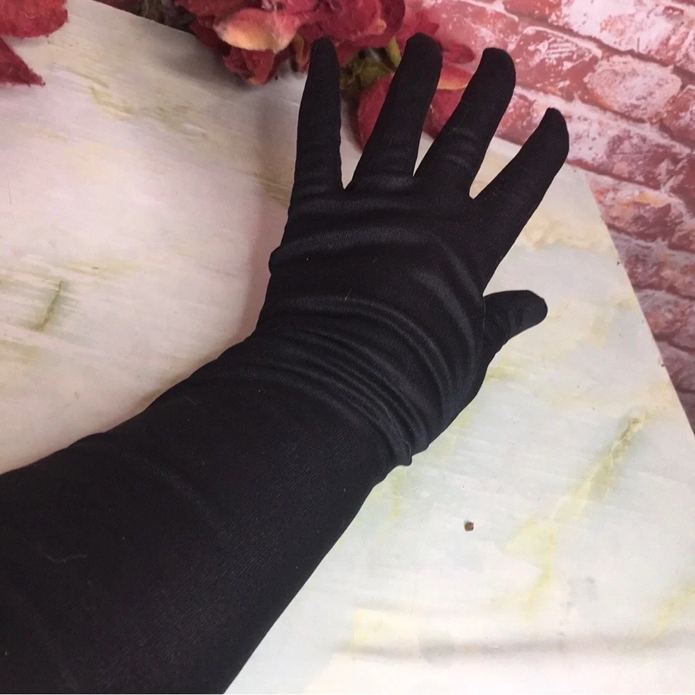 Elegant Long Black Formal Gloves